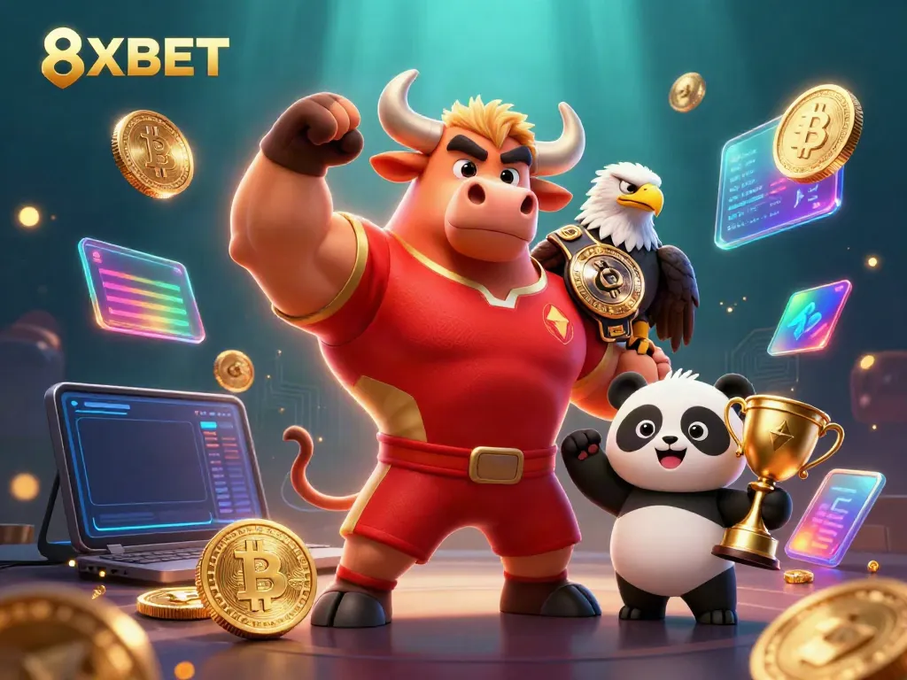Experience thrilling victories with 8XBET's vibrant gambling scene featuring success and crypto elements.