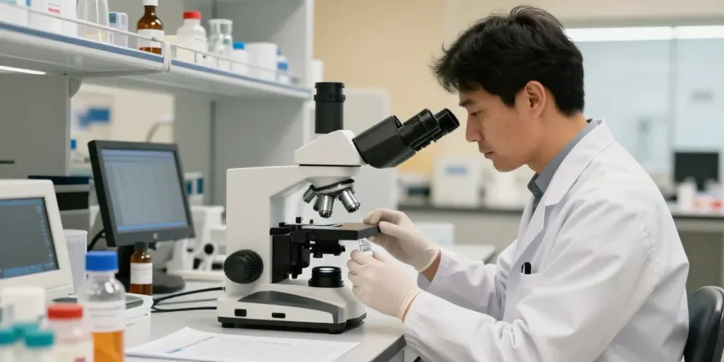 Voltera Sciences peptides in a modern laboratory setting, showcasing medical research accuracy and quality.