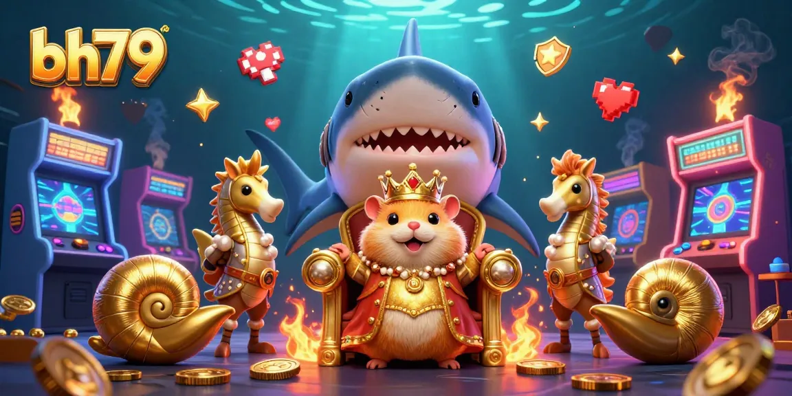 Spin to win with bh79's vibrant casino-themed illustration featuring a golden hamster king.