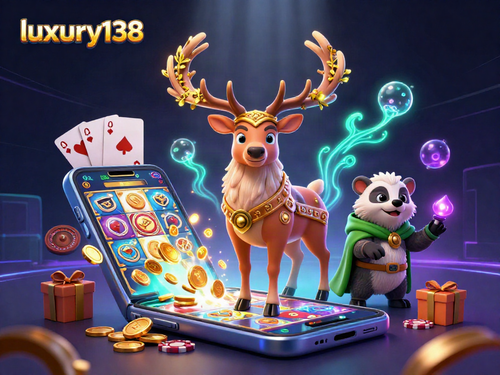 Permainan slot dan pengalaman kasino di luxury138 dengan karakter ajaib dalam ilustrasi menarik.