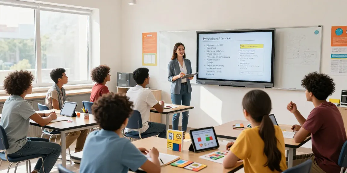 Toto language learning session in a vibrant classroom with interactive activities.