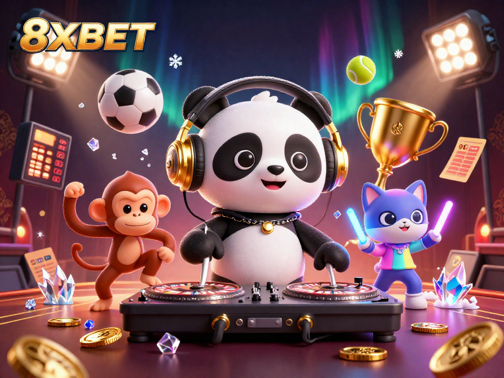 Engage with thrilling action at 8XBET, featuring dynamic sports elements and lively characters.