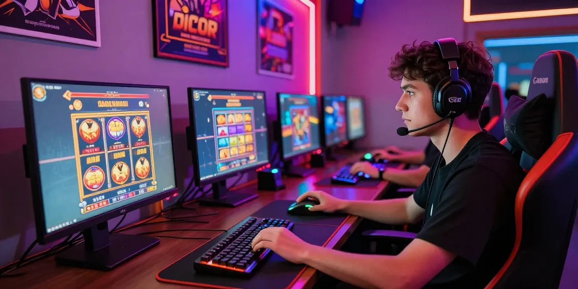 Pemain sedang bermain slot gacor online dengan suasana gaming yang enerjik dan menarik.