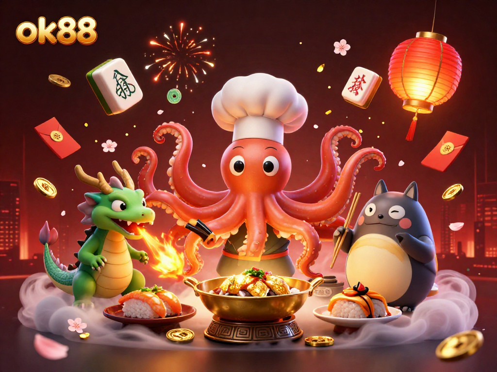 Engage with thrilling jackpots and gaming adventures at ok88 with vibrant casino-inspired elements.