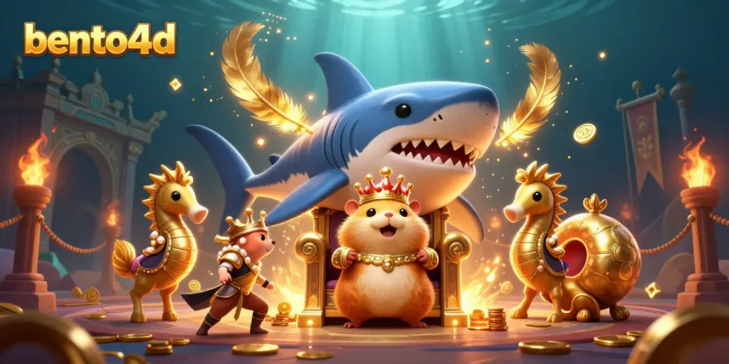 Engage with bento4d as the golden hamster king and royal guards create an exciting atmosphere for gamblers.