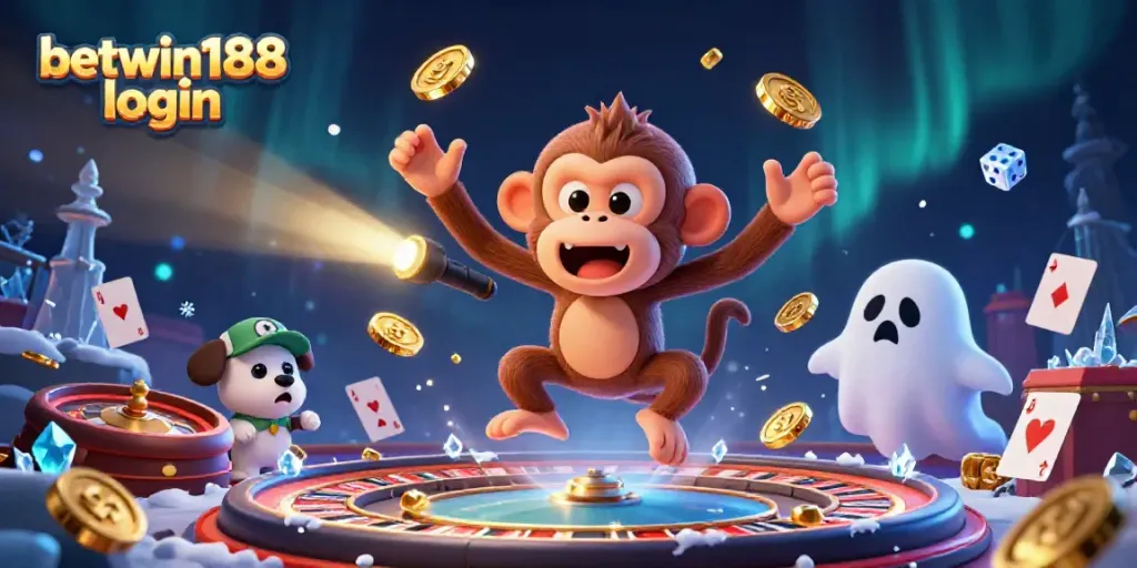 Login betwin188 dengan visual 3D yang menarik dan elemen kasino mengagumkan.