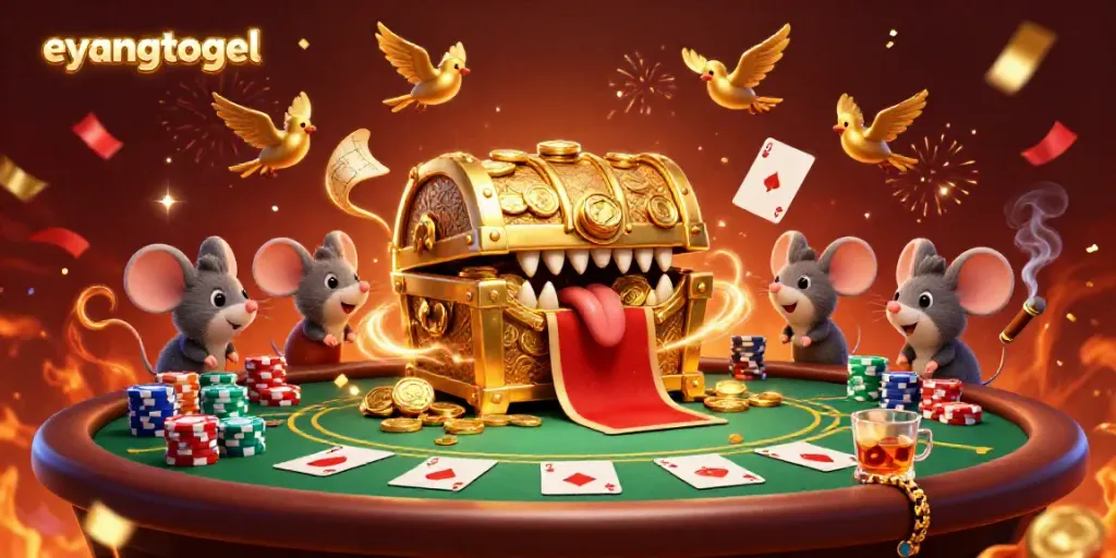 Experience eyangtogel's thrilling live draws and fast results in this vibrant casino illustration.