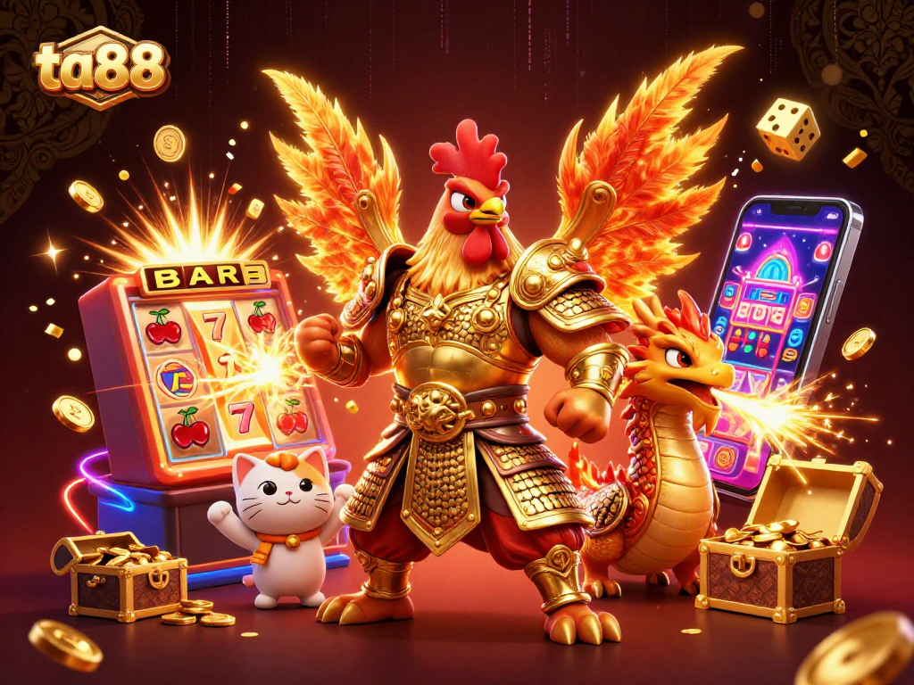 Experience ta88's exhilarating jackpot scene with vibrant layers of interactive casino gaming elements.