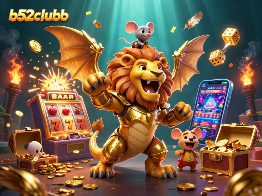 B52Clubb showcases an exciting carnival of winning opportunities amid dynamic casino visuals.