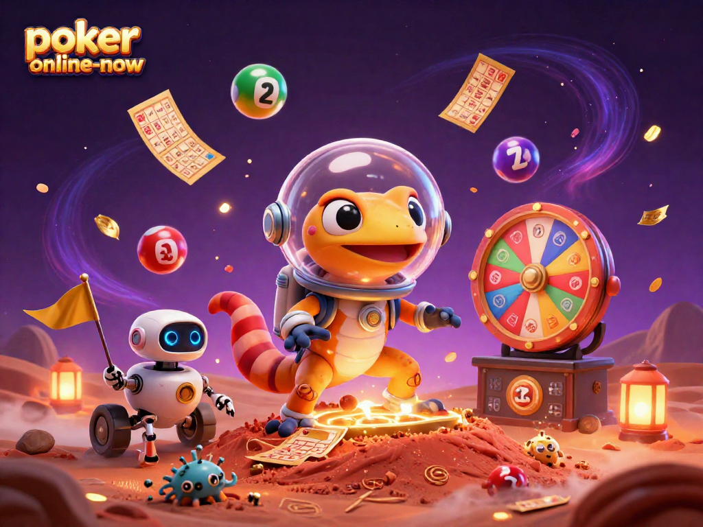 Engage in thrilling poker adventures at poker-online-now, where Martian geckos discover majestic casinos.