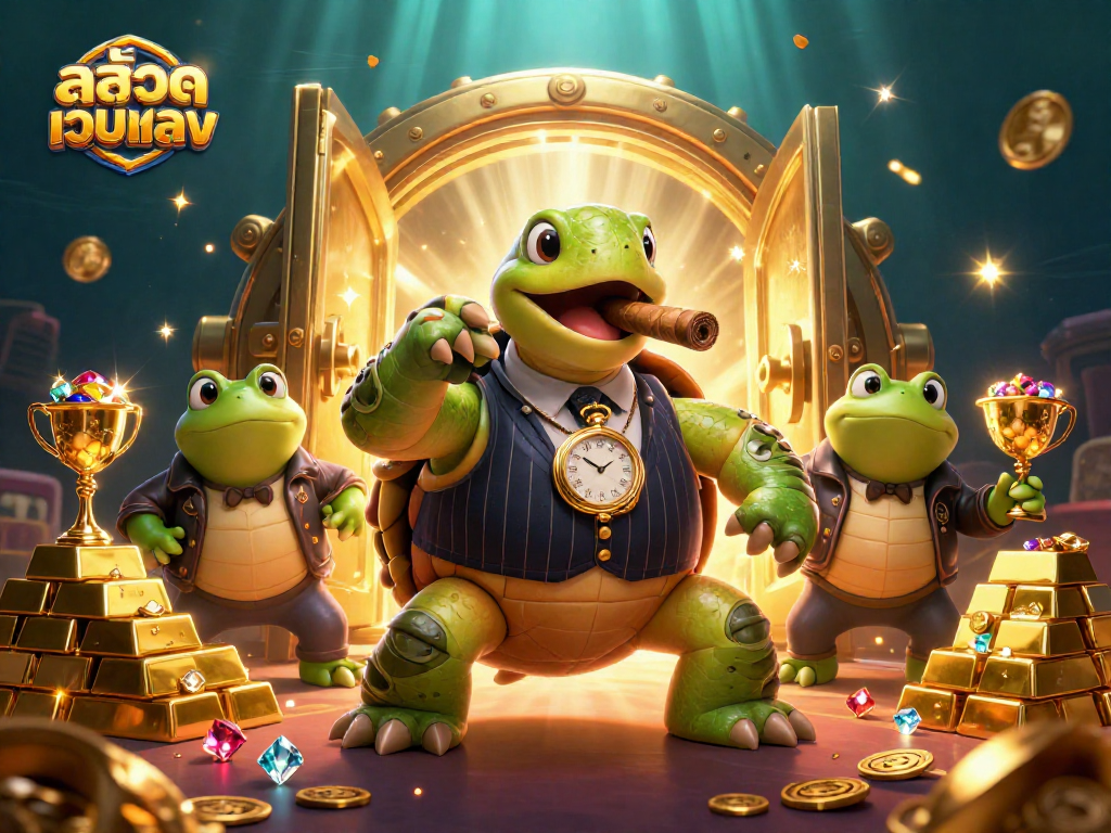 Experience the excitement of สล็อตเว็บตรง with a lively scene depicting an intricate 3D casino setting.