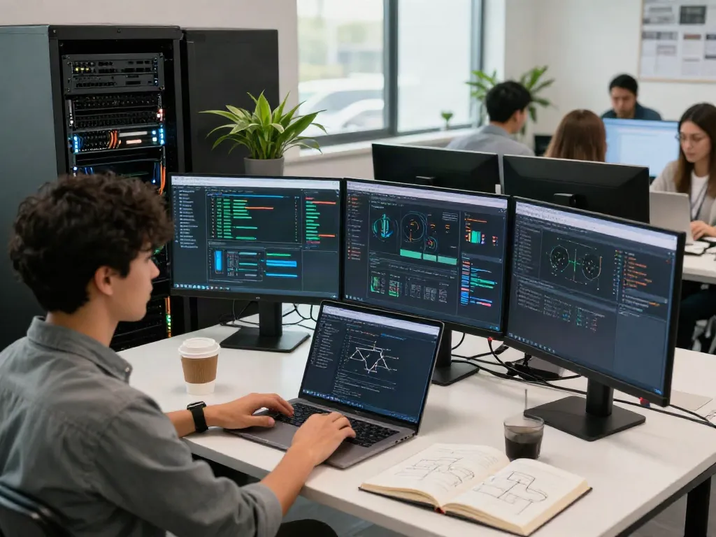 Teknik server PG yang efisien dalam pengaturan modern dengan konfigurasi server sedang ditampilkan.