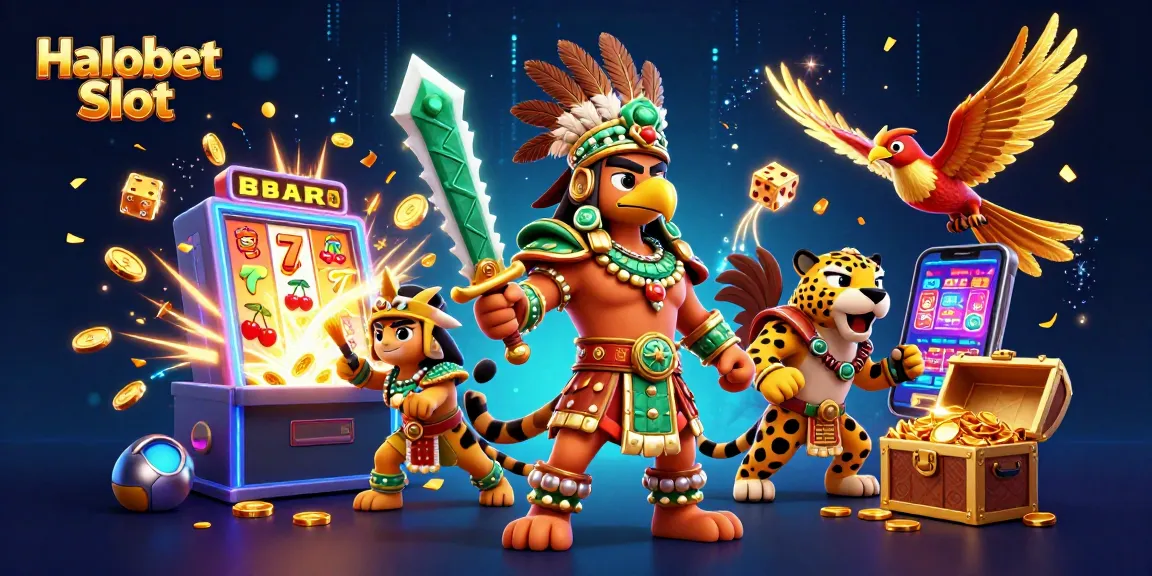 Halobet Slot menghadirkan pengalaman bermain menakjubkan dengan slot mesin raksasa dan karakter Aztec yang epik.