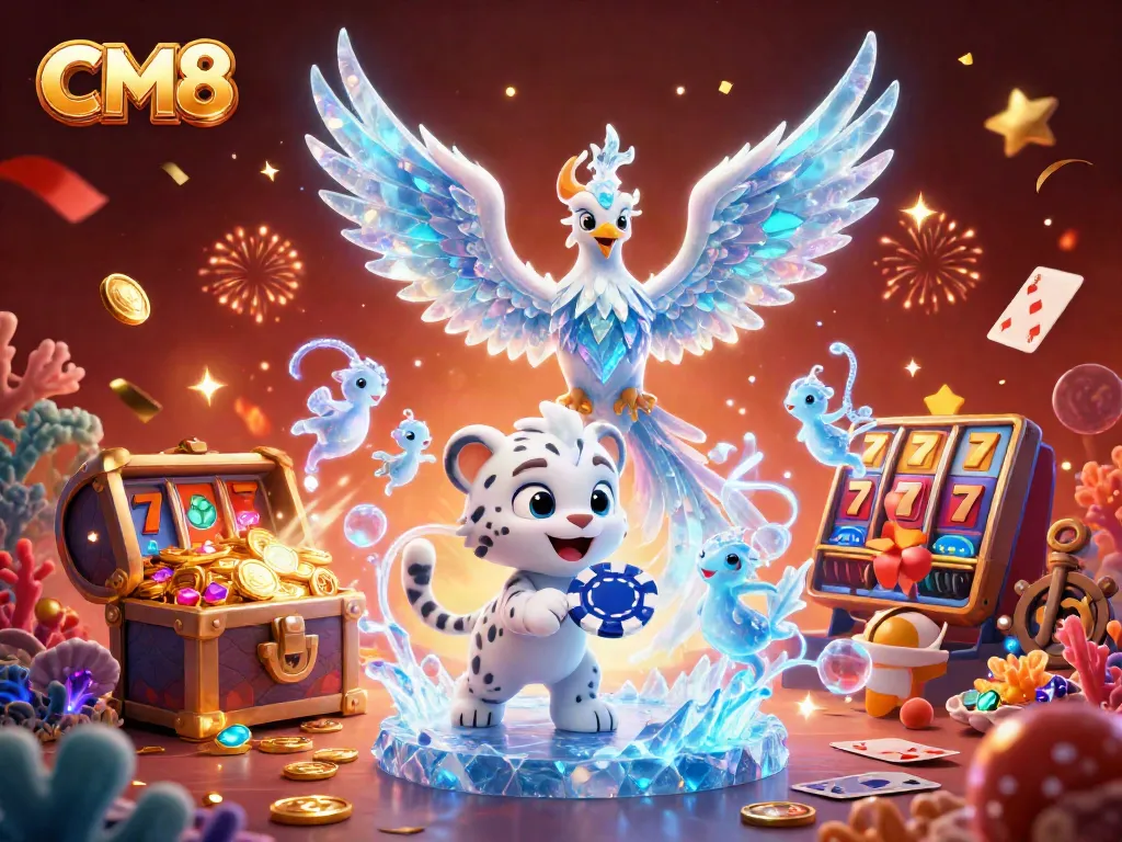 Engage with CM8's dynamic casino experience featuring mesmerizing phoenix and playful elements.