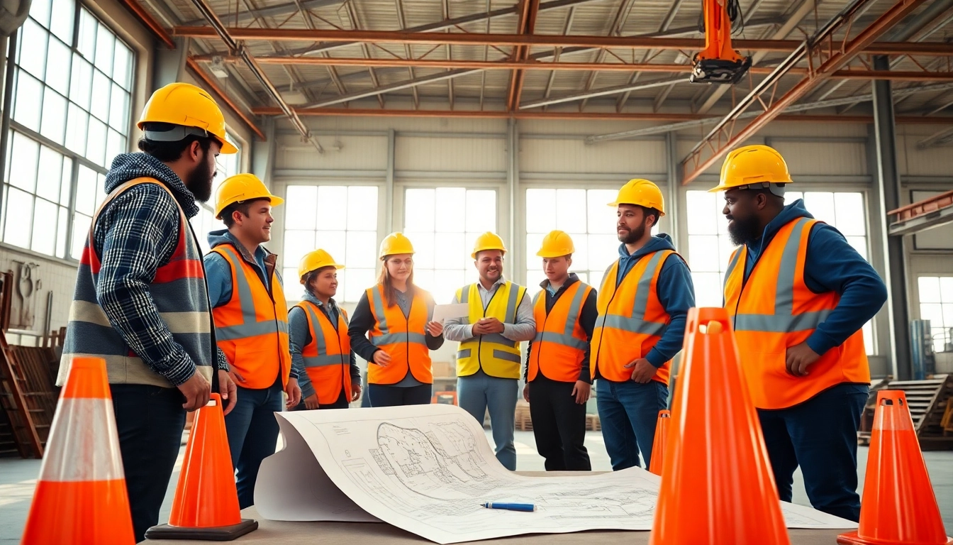 Engaged participants in construction safety training actively learning essential safety techniques.