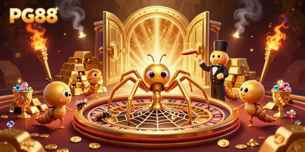 Engage in thrilling bets at PG88 with enticing 3D casino characters and rich gold treasures.