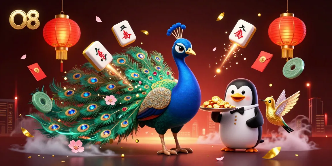 Experience O8's vibrant casino ambience with a peacock, butler penguin, and golden hummingbird.