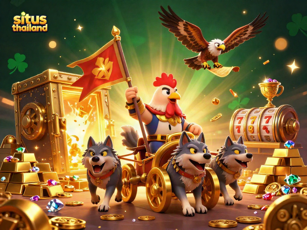 Experience winning strategies at situs thailand with dynamic 3D casino-themed illustration.