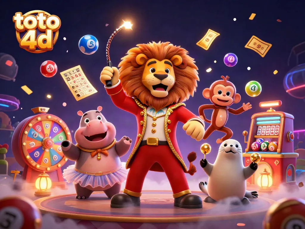 Menangkan toto 4d dengan karakter menarik dalam ilustrasi kasino 3D yang penuh warna.