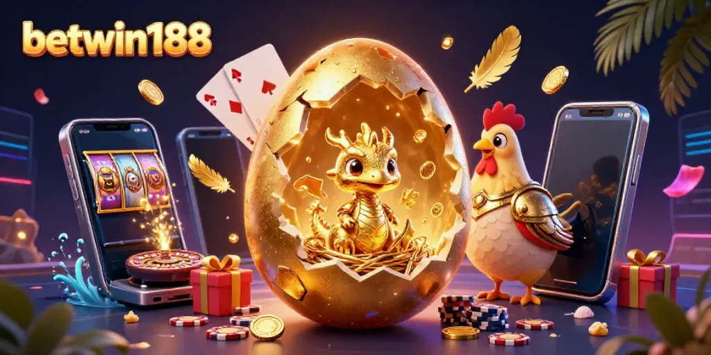 Mencari akses BETWIN188 dengan visual menarik dalam ilustrasi kasino 3D yang penuh warna.