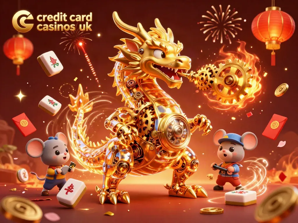 Explore credit card casinos UK with a vibrant illustration featuring dynamic gaming elements.
