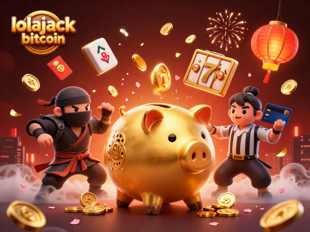 Engage with lolajack bitcoin in this vibrant casino illustration featuring dynamic characters and game elements.