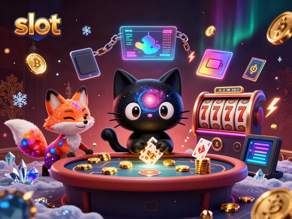Engage with slot adventure featuring a cosmic cat and vibrant fox in a dynamic casino