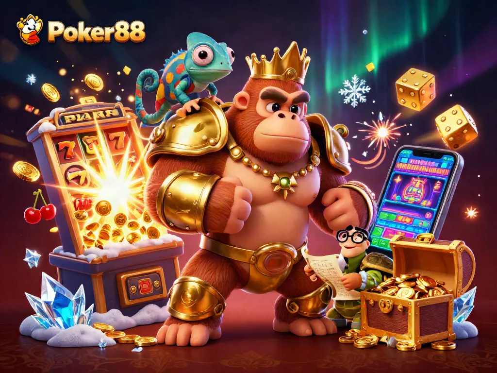 Engage in exhilarating gameplay with Poker88 as the powerful characters battle for a jackpot explosion in a vibrant casino.