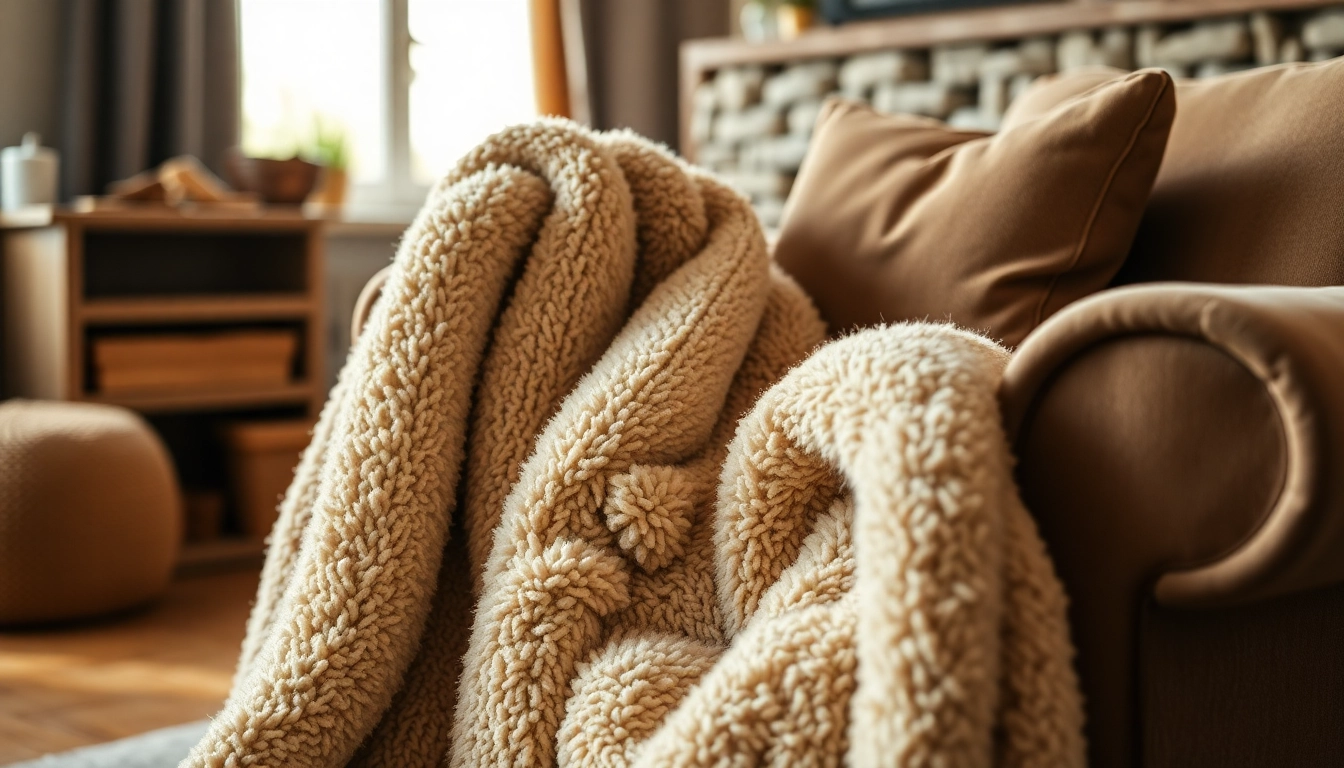 Fleece deken op een knusse stoel, perfect voor een comfortabele sfeer.