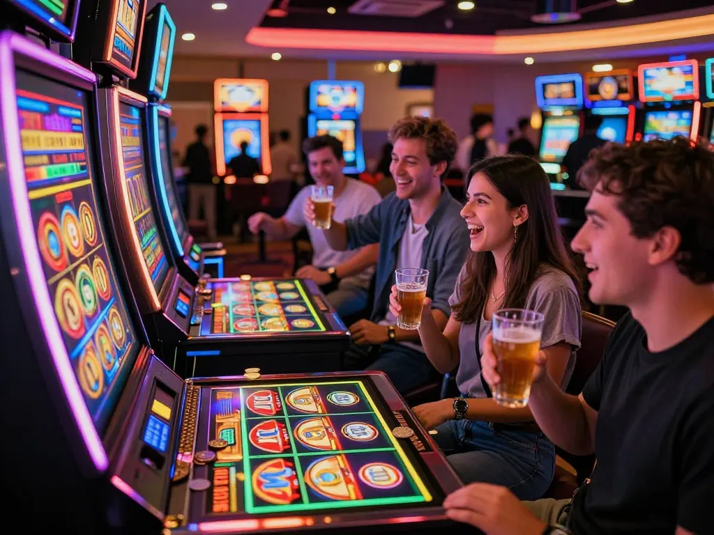 Pengalaman bermain mesin slot link yang menarik dalam suasana kasino yang penuh warna.