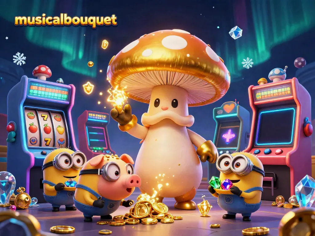 Experience the magic of musicalbouquet as a golden wizard transforms coins while playing casino slots.
