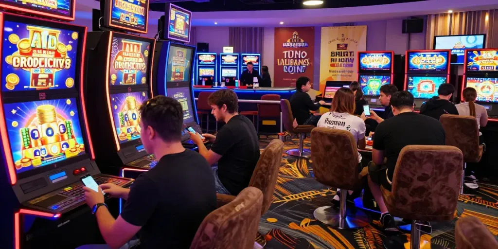 Pengalaman permainan menarik di link slot gacor dengan pemain bersenang-senang di mesin slot dan jackpot.