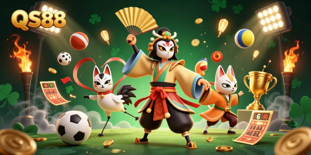 Experience electrifying entertainment at QS88 with lively 3D gaming elements and vibrant characters.