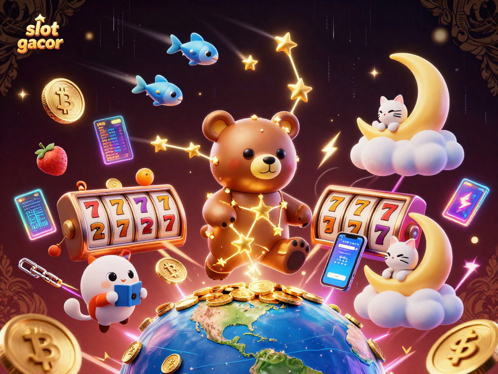 Menangkan slot gacor dengan beragam simbol keberuntungan dan jackpot yang bersinar dalam ilustrasi dinamis.