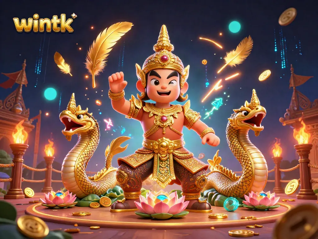 Engage with the unique wintk gaming experience featuring vibrant characters and casino elements.