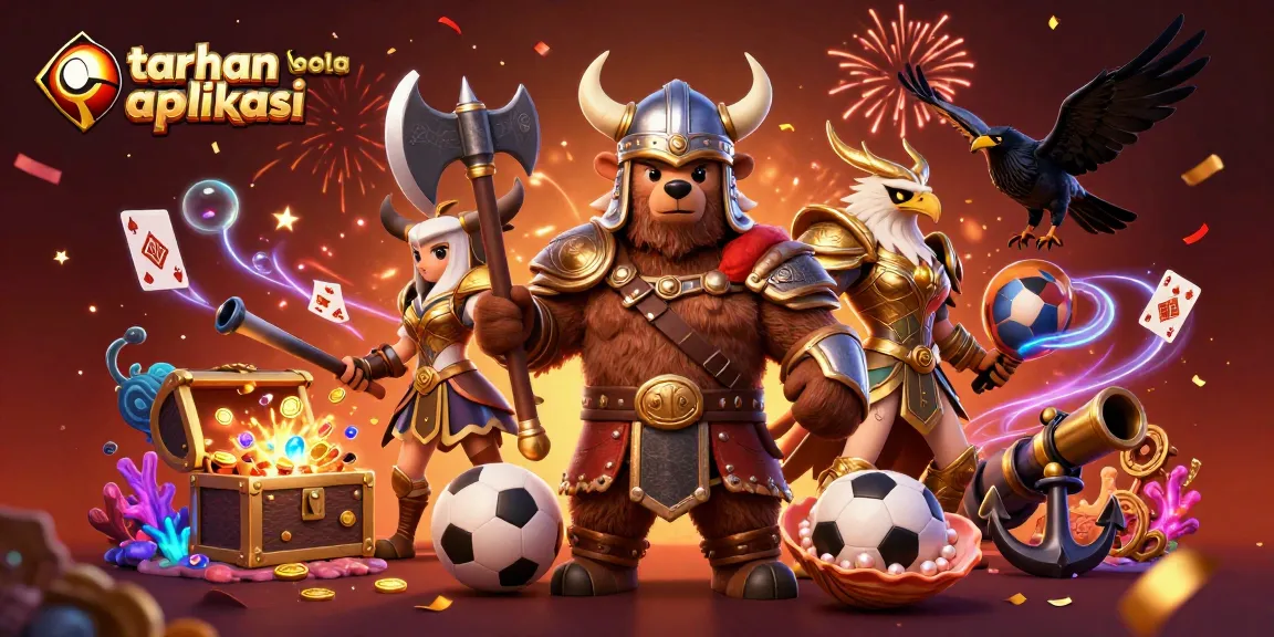 Experience taruhan bola aplikasi excitement with a thrilling sports betting scene featuring dynamic characters and elements.