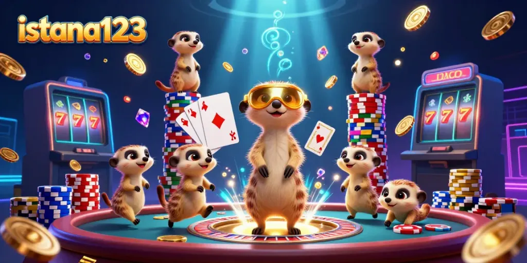 Menangkan chip di kasino istana123 yang penuh dengan gemerlap koin emas.