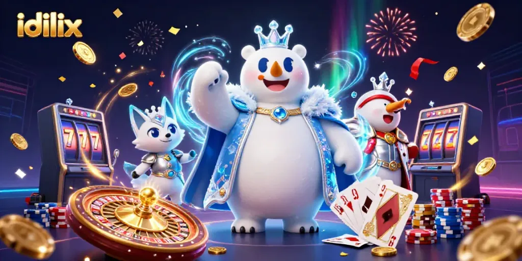 Experience idlix excitement with a dazzling scene of casino elements and characters in celebration!
