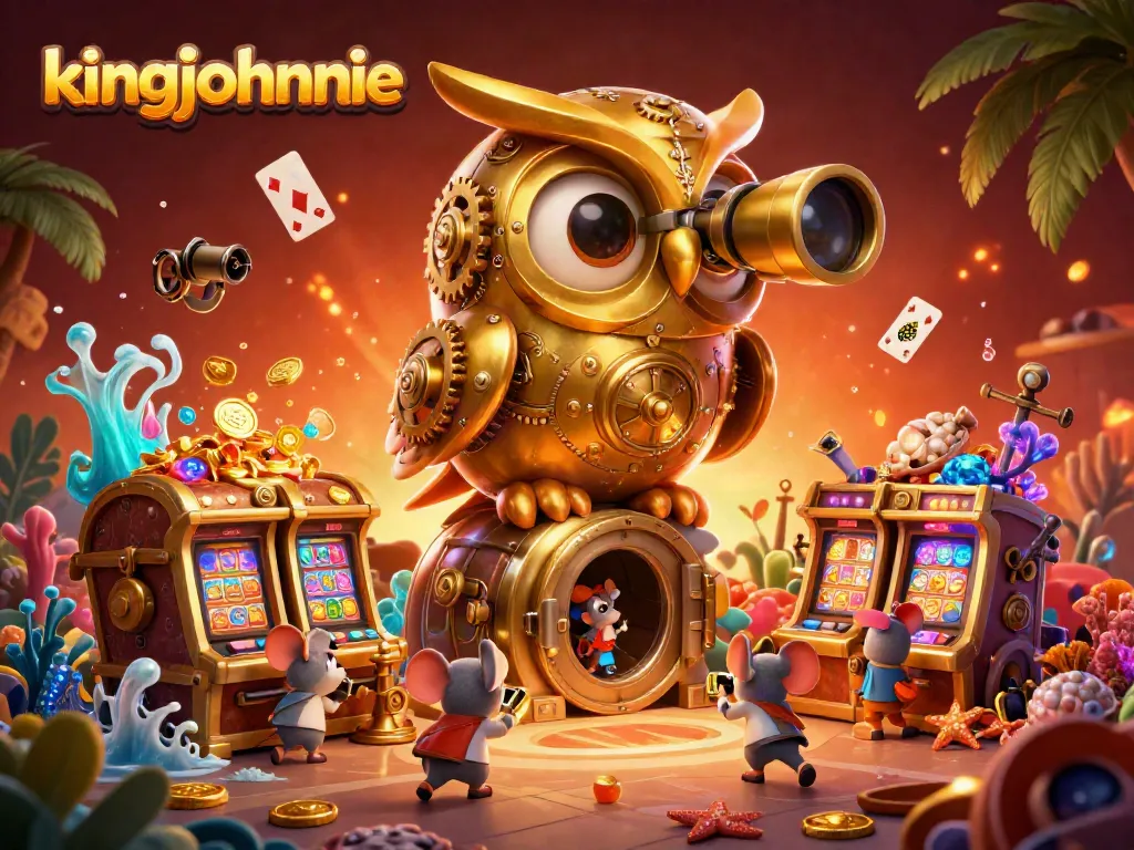 Experience thrilling gameplay at kingjohnnie with a captivating casino scene featuring animated characters.