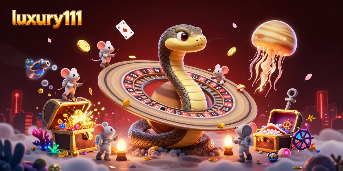 Place bets in the cosmic casino with luxury111's 3D illustration featuring vibrant, gambling-themed elements.