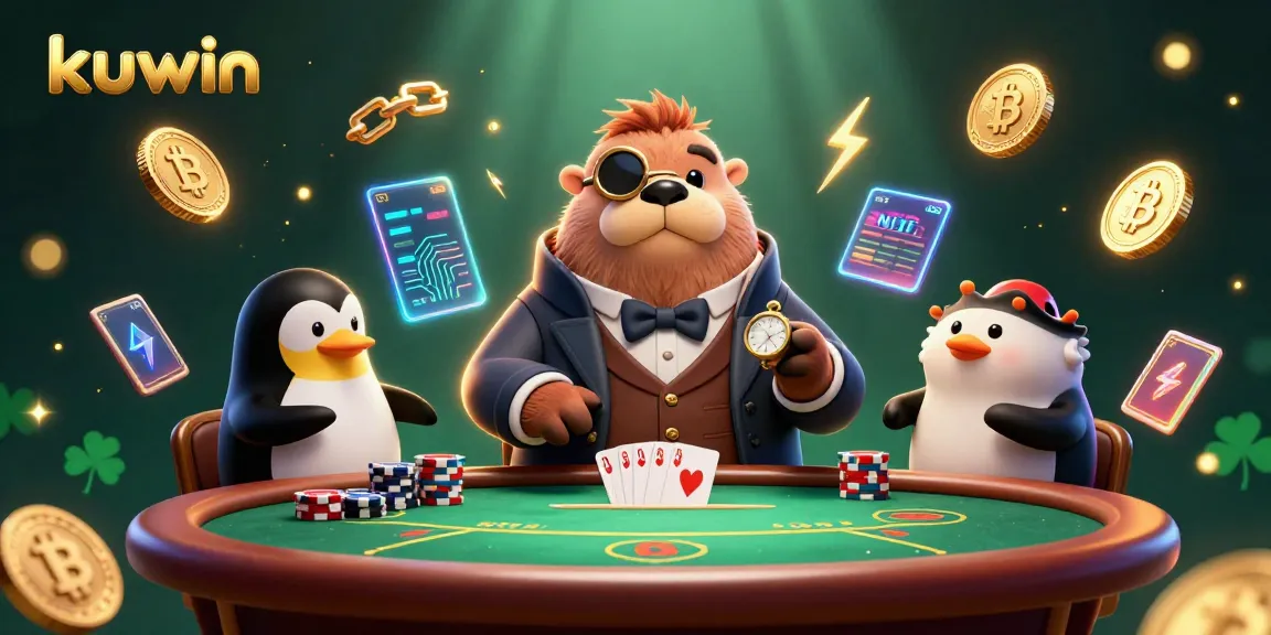 kuwin showcases a jolly walrus playing poker under the sea with crypto elements