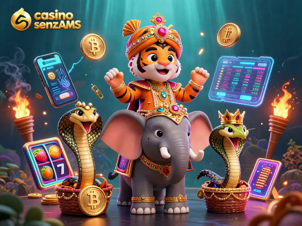 Gioca nel casino senza AAMS con il maharaja e l'elefante in un'illustrazione 3D ricca di emozioni.