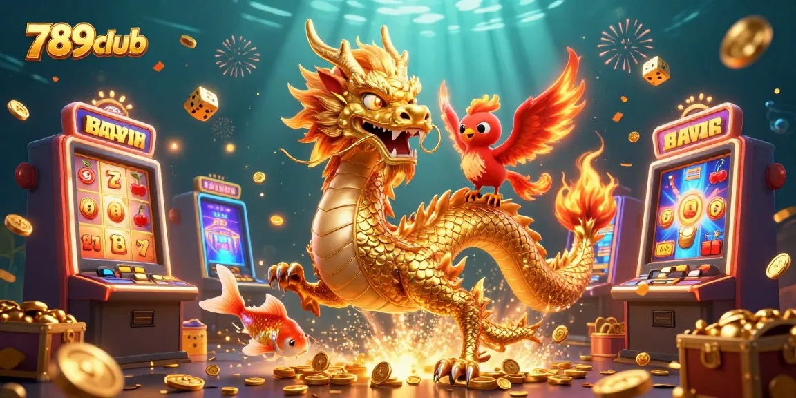 Experience thrilling wins at 789club with a vibrant illustration of a magical casino world bursting with excitement.
