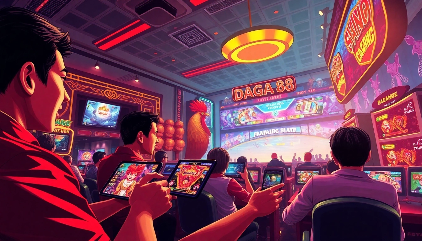 Live cockfighting action at dagawin.live, showcasing exciting online gambling excitement and interactive gameplay.