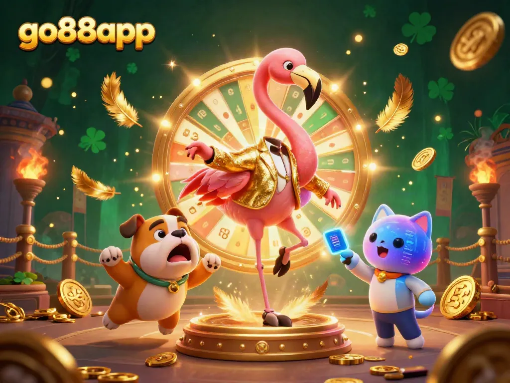 Engage with go88app's thrilling casino scene, featuring dynamic game hosts and vibrant decorations.