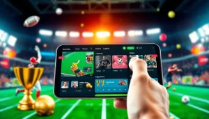 Explore online sportsbooks India showcasing a vibrant app interface with sports visuals.