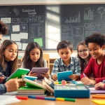 Engaged students in an Education-focused classroom with collaborative learning activities.