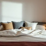 I cuscini letto in primo piano offrono comfort e stile, ideale per un sonno rigenerante ogni notte.