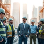 Manhattan Construction Manager leading a team at a construction site, emphasizing collaboration and professionalism.