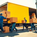 Best Toronto Movers efficiently handling boxes in Toronto's urban skyline.
